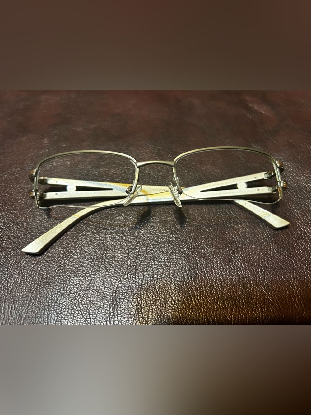 Christian Dior Women's Eyeglass Frames Bronze Rhinestone Rectangular
